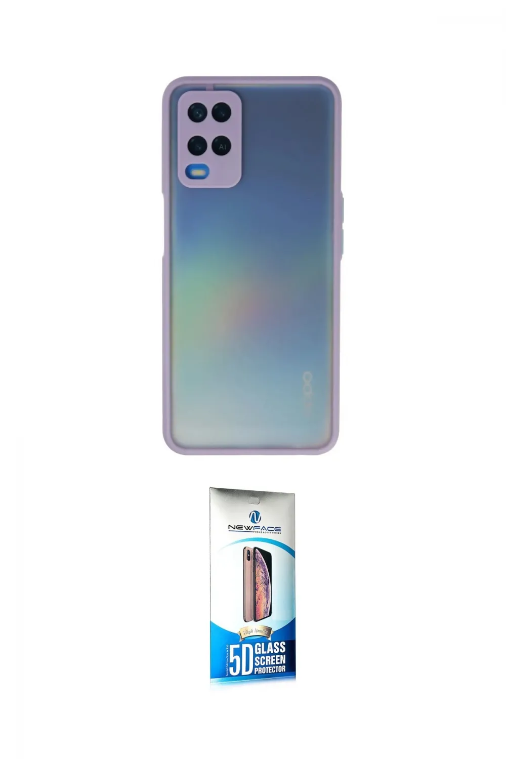 ieg™ Oppo A54 4G Kılıf Ahenk Çizgi Serisi - Siyah 5D Eko Cam Ekran Koruyucu