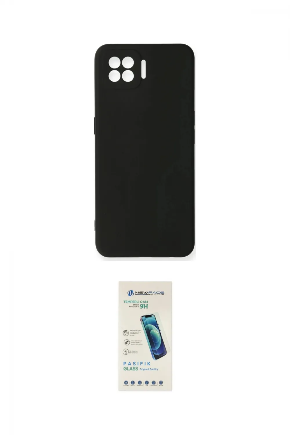 ieg™ Oppo A73 Kılıf Ahenk Serisi - Şeffaf Pasifik Cam Ekran Koruyucu