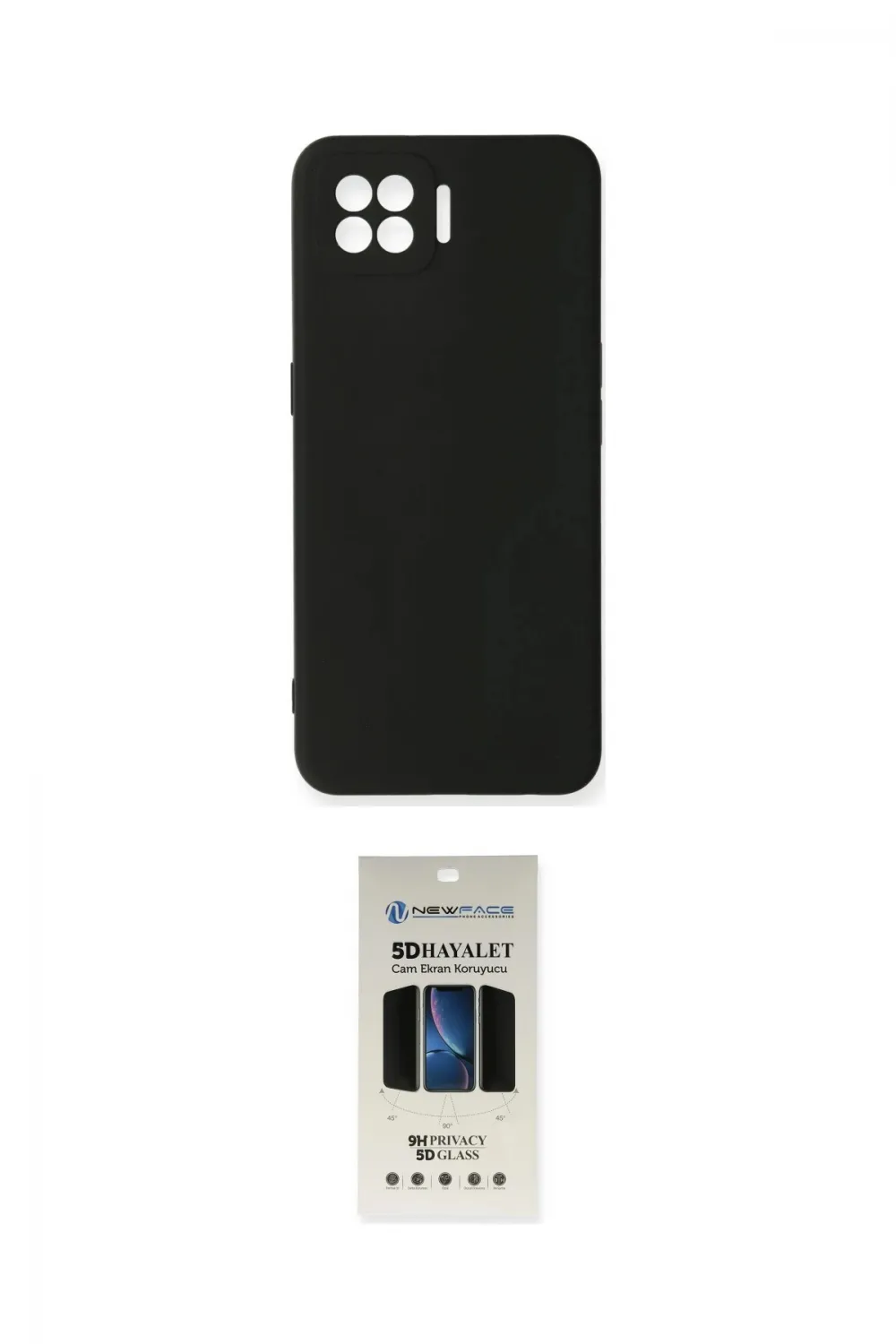 ieg™ Oppo A73 Kılıf Ahenk Serisi - Siyah 5D Hayalet Cam Ekran Koruyucu