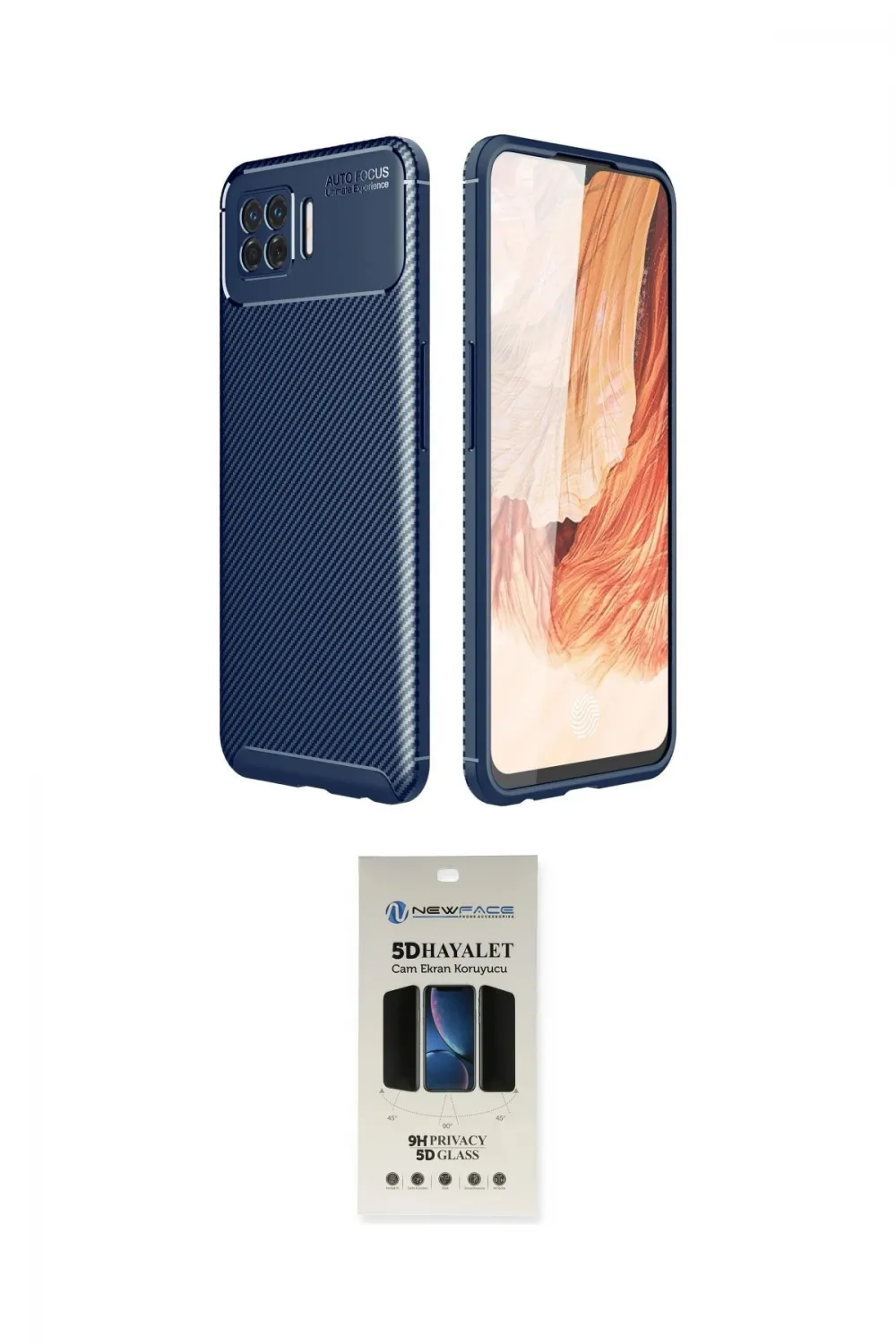 ieg™ Oppo A73 Kılıf Eksen Form Prime - Siyah 5D Hayalet Cam Ekran Koruyucu