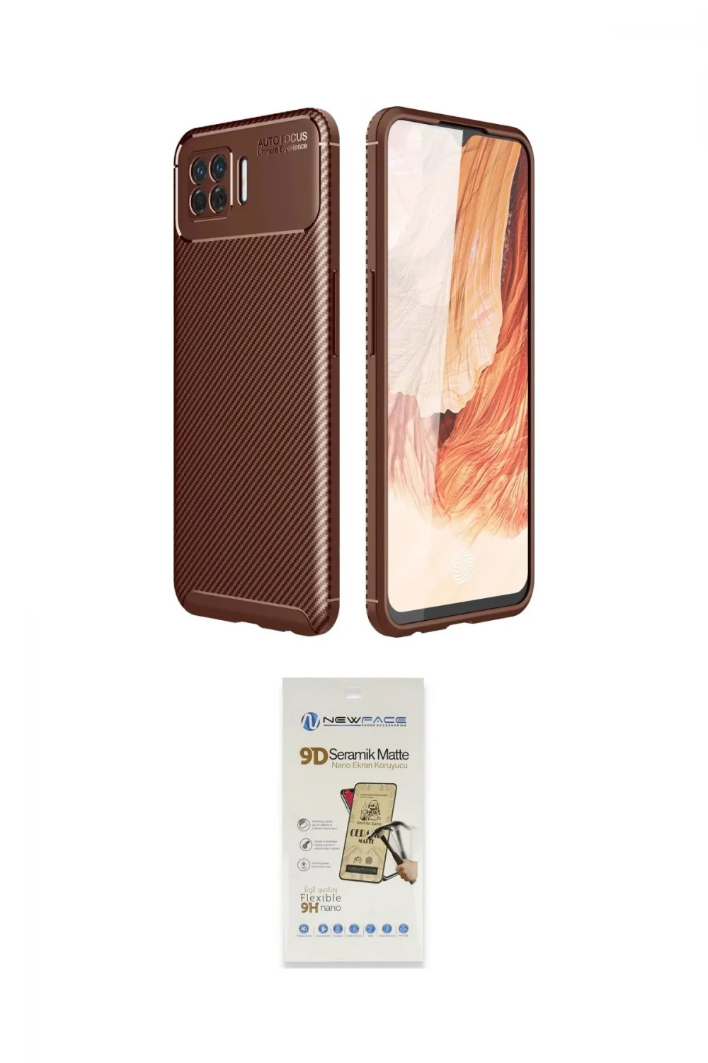 ieg™ Oppo A73 Kılıf Eksen Form Prime - Siyah Mat Seramik Nano Ekran Koruyucu