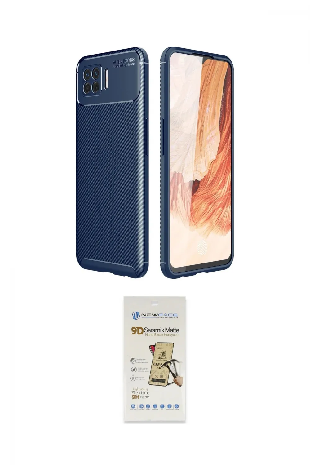 ieg™ Oppo A73 Kılıf Eksen Form Prime - Siyah Mat Seramik Nano Ekran Koruyucu