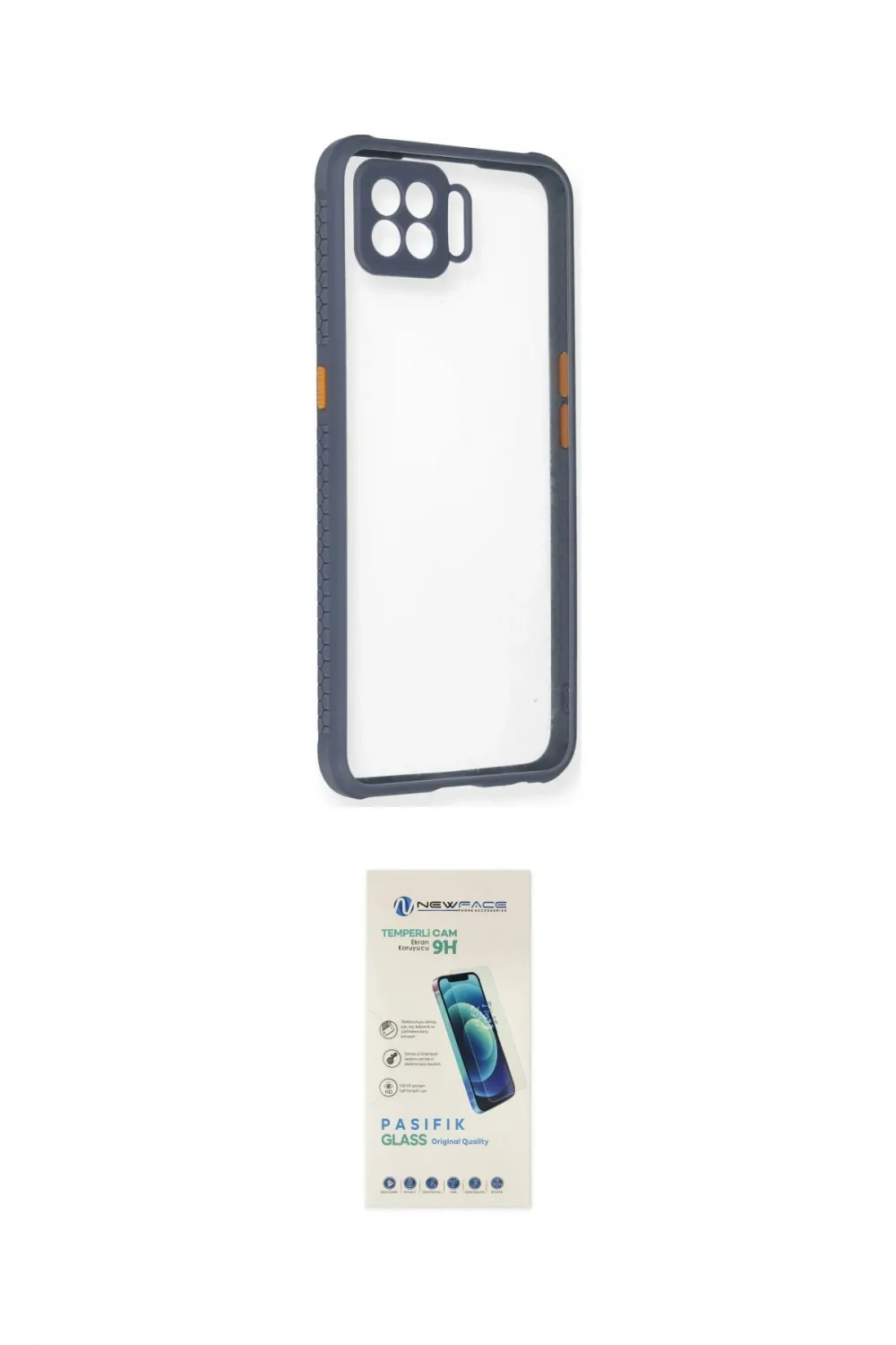 ieg™ Oppo A73 Kılıf Nova Asil Özel Seri - Şeffaf Pasifik Cam Ekran Koruyucu