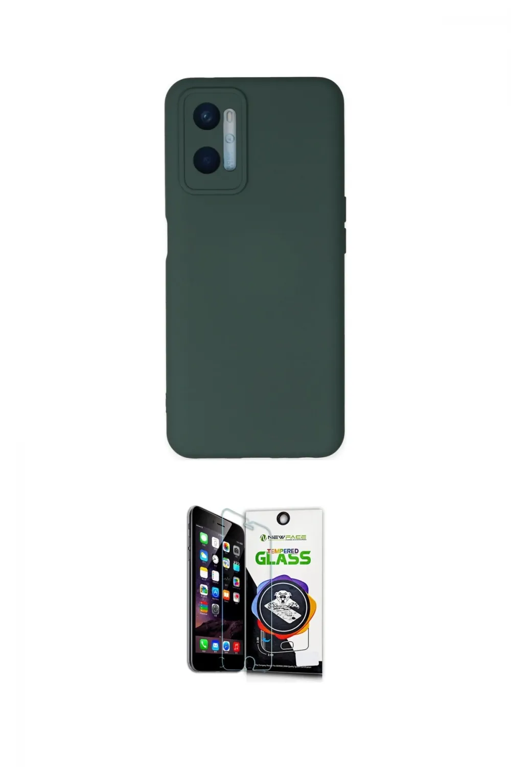 ieg™ Oppo A96 Kılıf Ahenk Serisi - Şeffaf Temperli Cam Ekran Koruyucu
