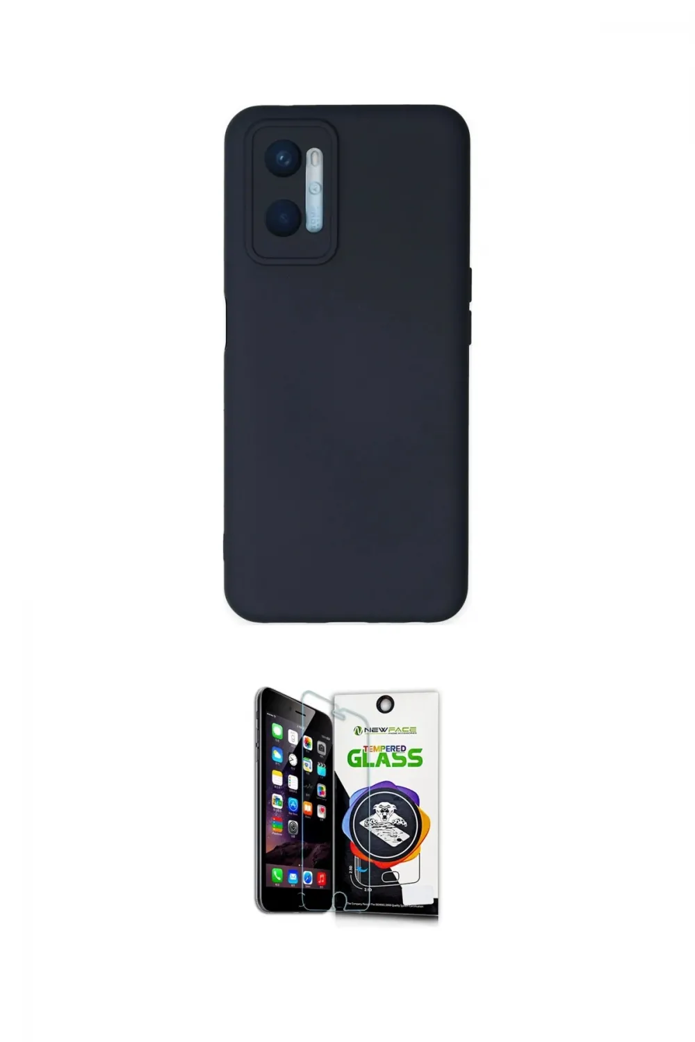ieg™ Oppo A96 Kılıf Ahenk Serisi - Şeffaf Temperli Cam Ekran Koruyucu