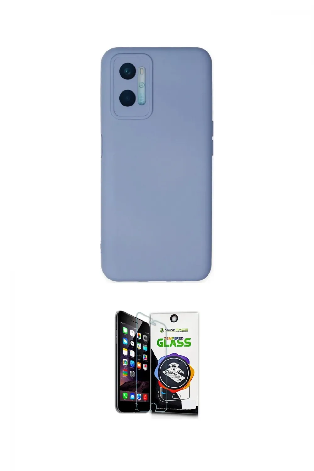 ieg™ Oppo A96 Kılıf Ahenk Serisi - Şeffaf Temperli Cam Ekran Koruyucu