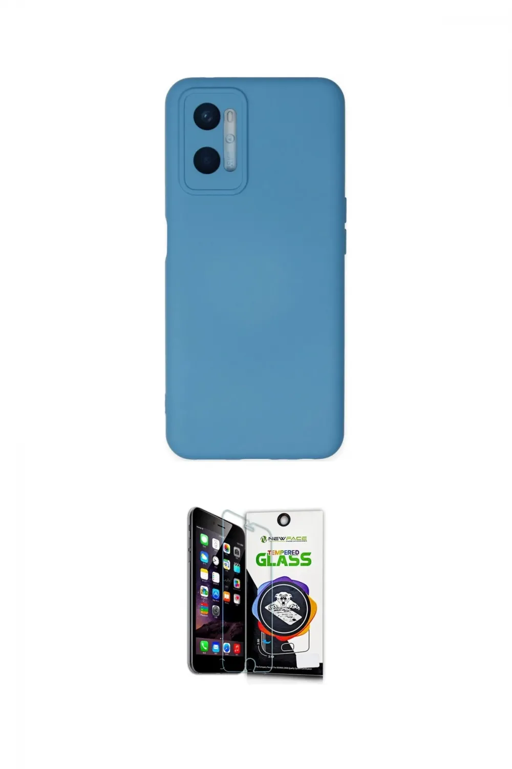 ieg™ Oppo A96 Kılıf Ahenk Serisi - Şeffaf Temperli Cam Ekran Koruyucu