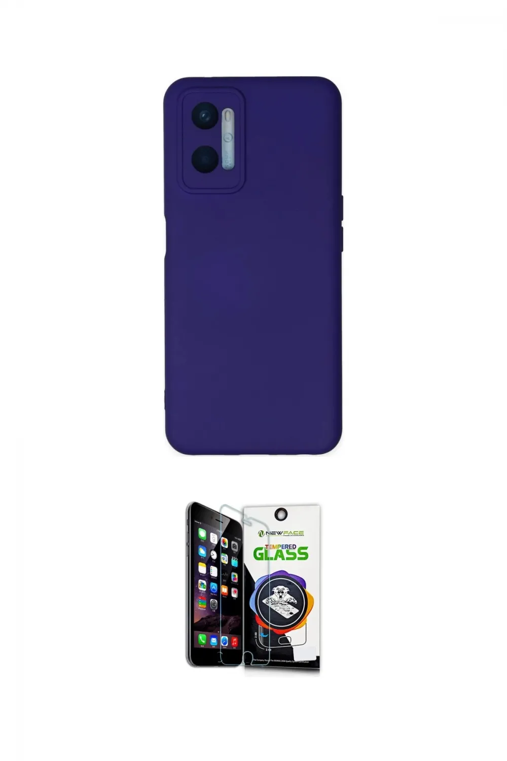 ieg™ Oppo A96 Kılıf Ahenk Serisi - Şeffaf Temperli Cam Ekran Koruyucu