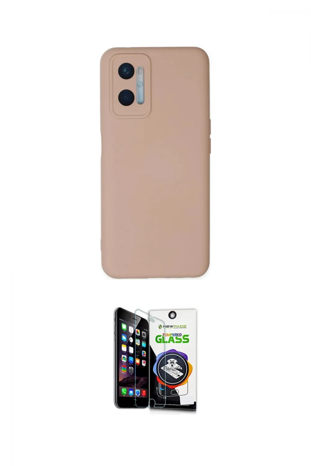 ieg™ Oppo A96 Kılıf Ahenk Serisi - Şeffaf Temperli Cam Ekran Koruyucu