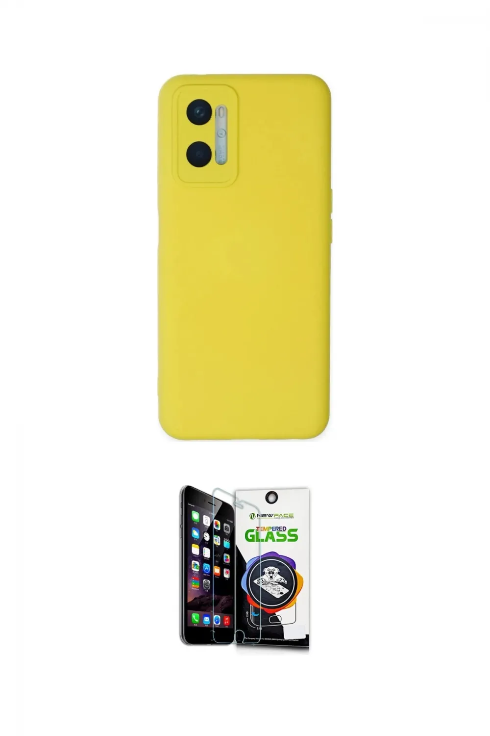 ieg™ Oppo A96 Kılıf Ahenk Serisi - Şeffaf Temperli Cam Ekran Koruyucu
