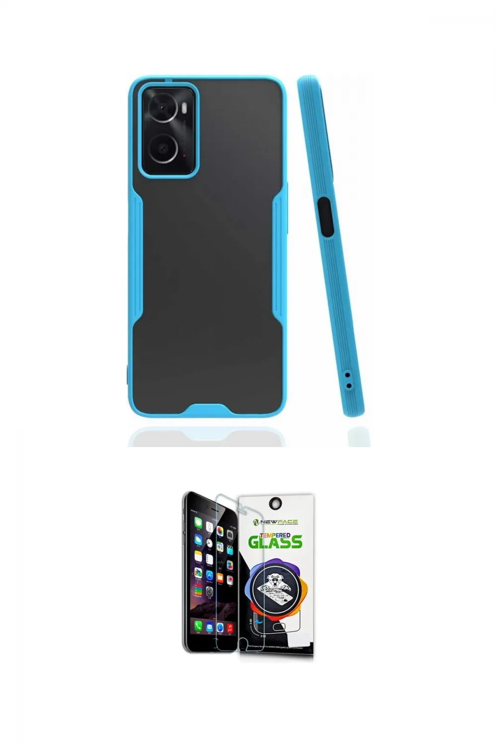 ieg™ Oppo A96 Kılıf Atlas Asil Serisi - Şeffaf Temperli Cam Ekran Koruyucu