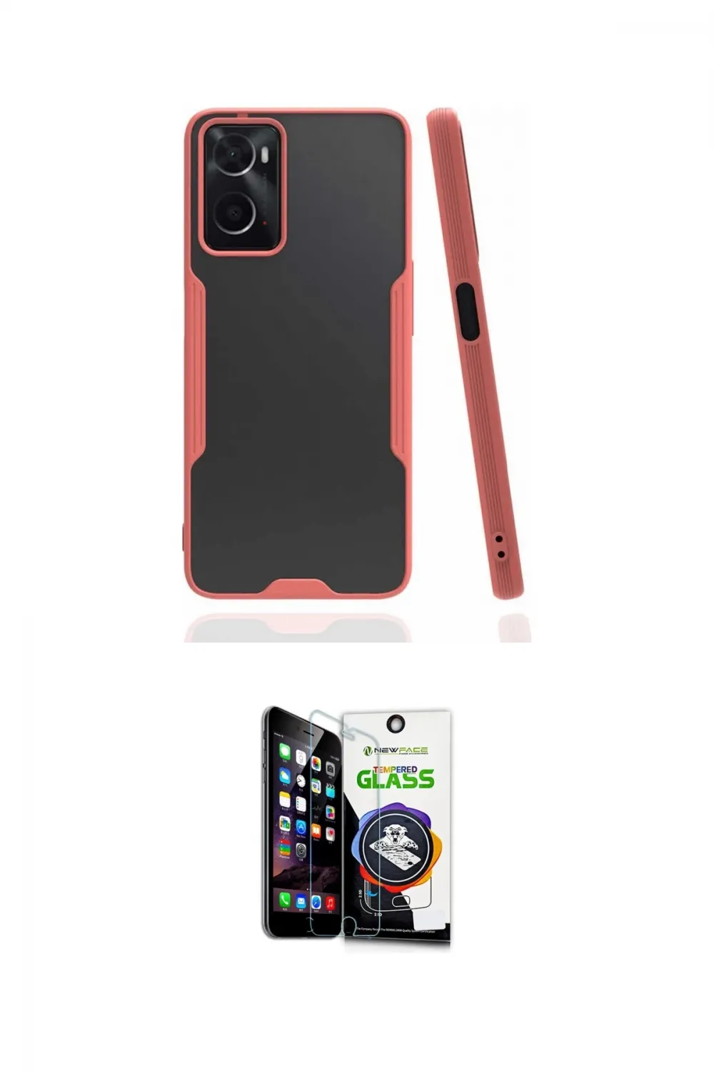 ieg™ Oppo A96 Kılıf Atlas Asil Serisi - Şeffaf Temperli Cam Ekran Koruyucu