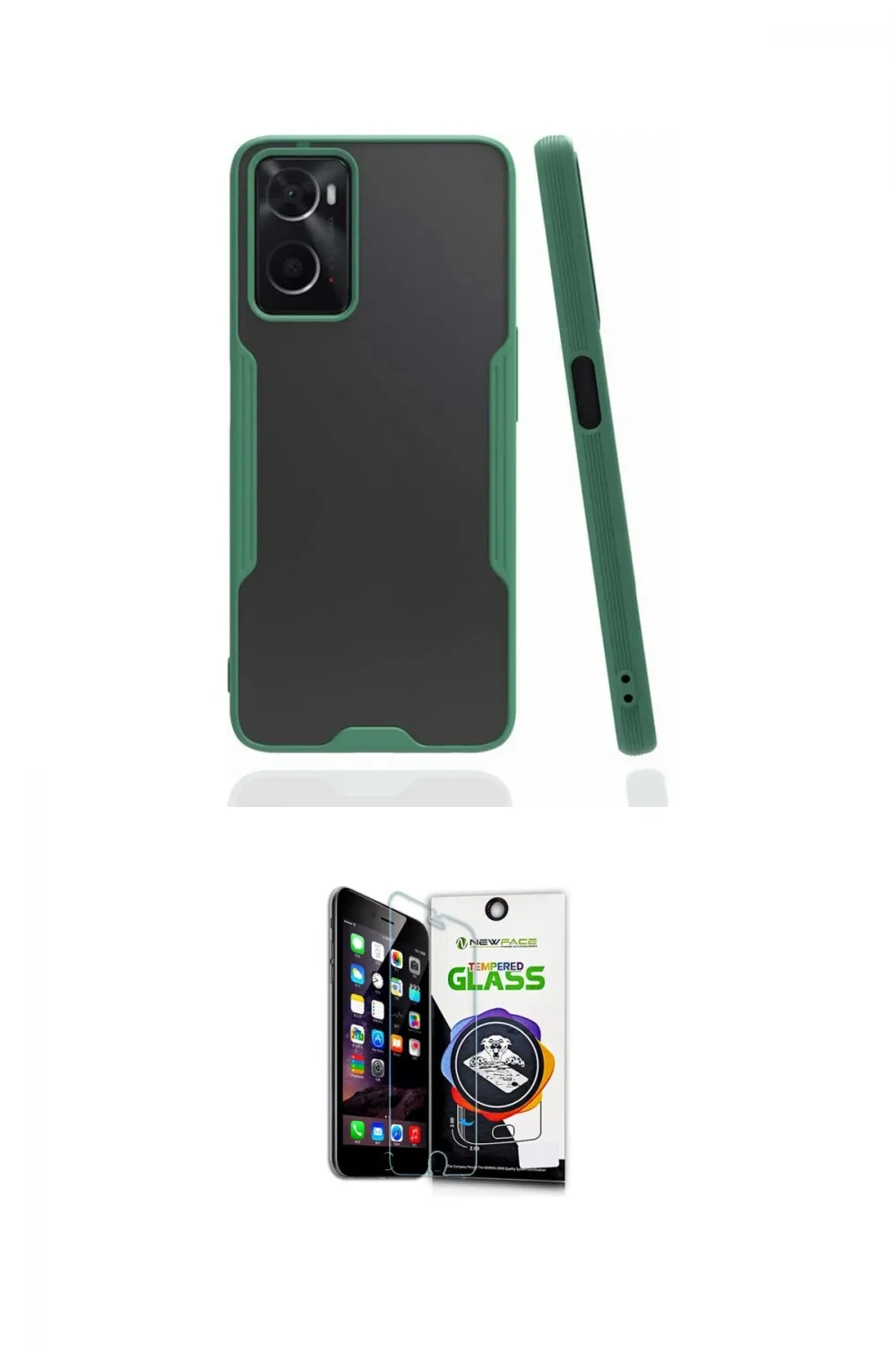 ieg™ Oppo A96 Kılıf Atlas Asil Serisi - Şeffaf Temperli Cam Ekran Koruyucu