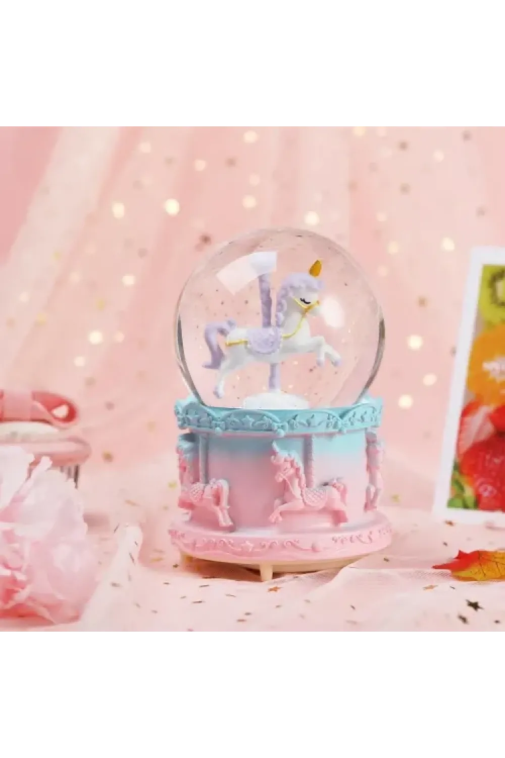 Orta Boy Işıklı Unicorn Kar Küresi