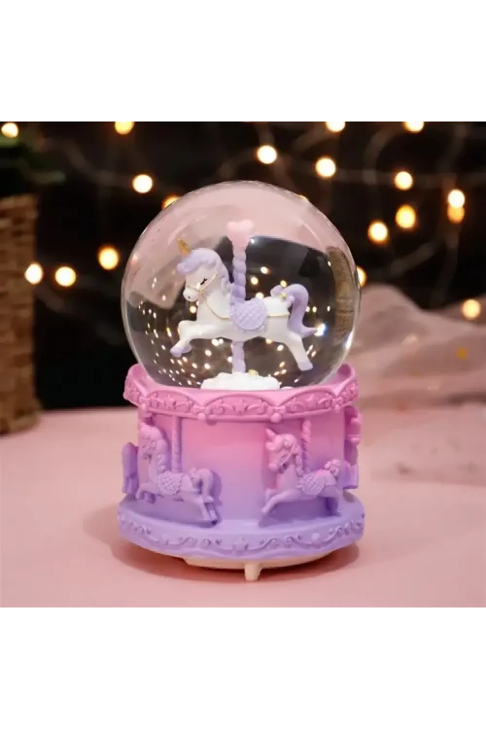 Orta Boy Işıklı Unicorn Kar Küresi