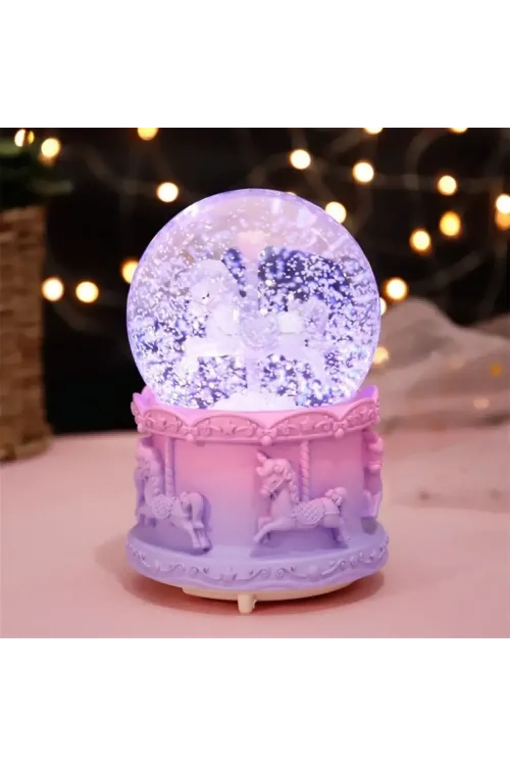 Orta Boy Işıklı Unicorn Kar Küresi