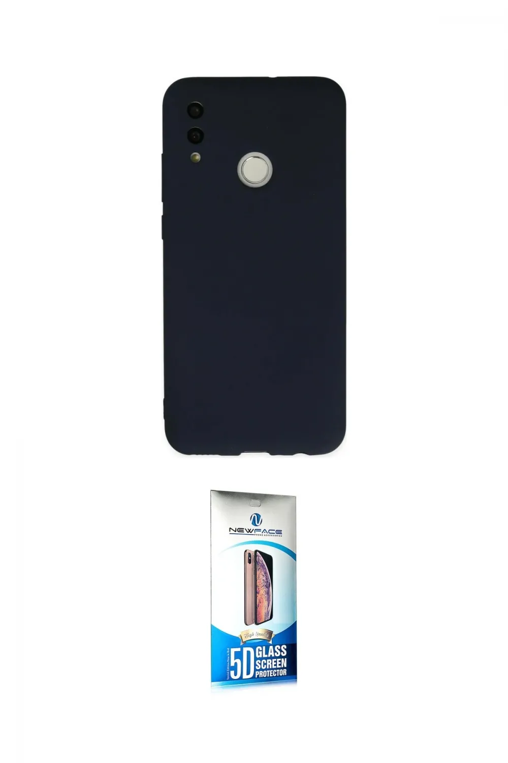 ieg™ P Smart 2019 Kılıf Ahenk Serisi - Siyah 5D Eko Cam Ekran Koruyucu