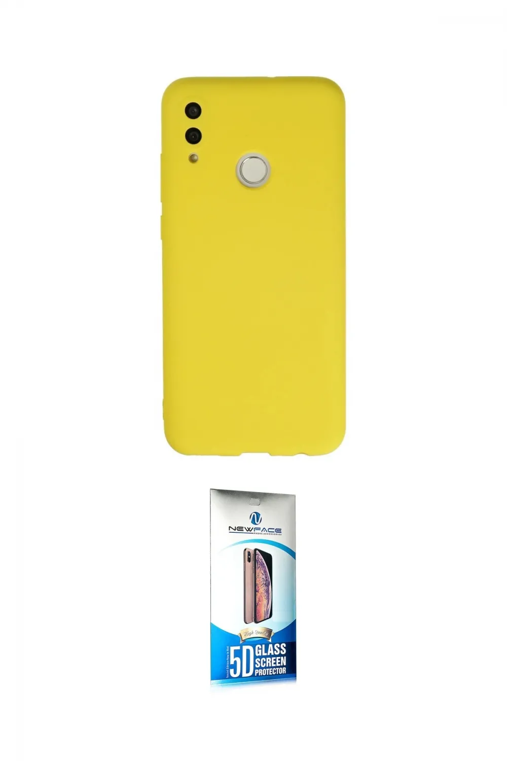 ieg™ P Smart 2019 Kılıf Ahenk Serisi - Siyah 5D Eko Cam Ekran Koruyucu