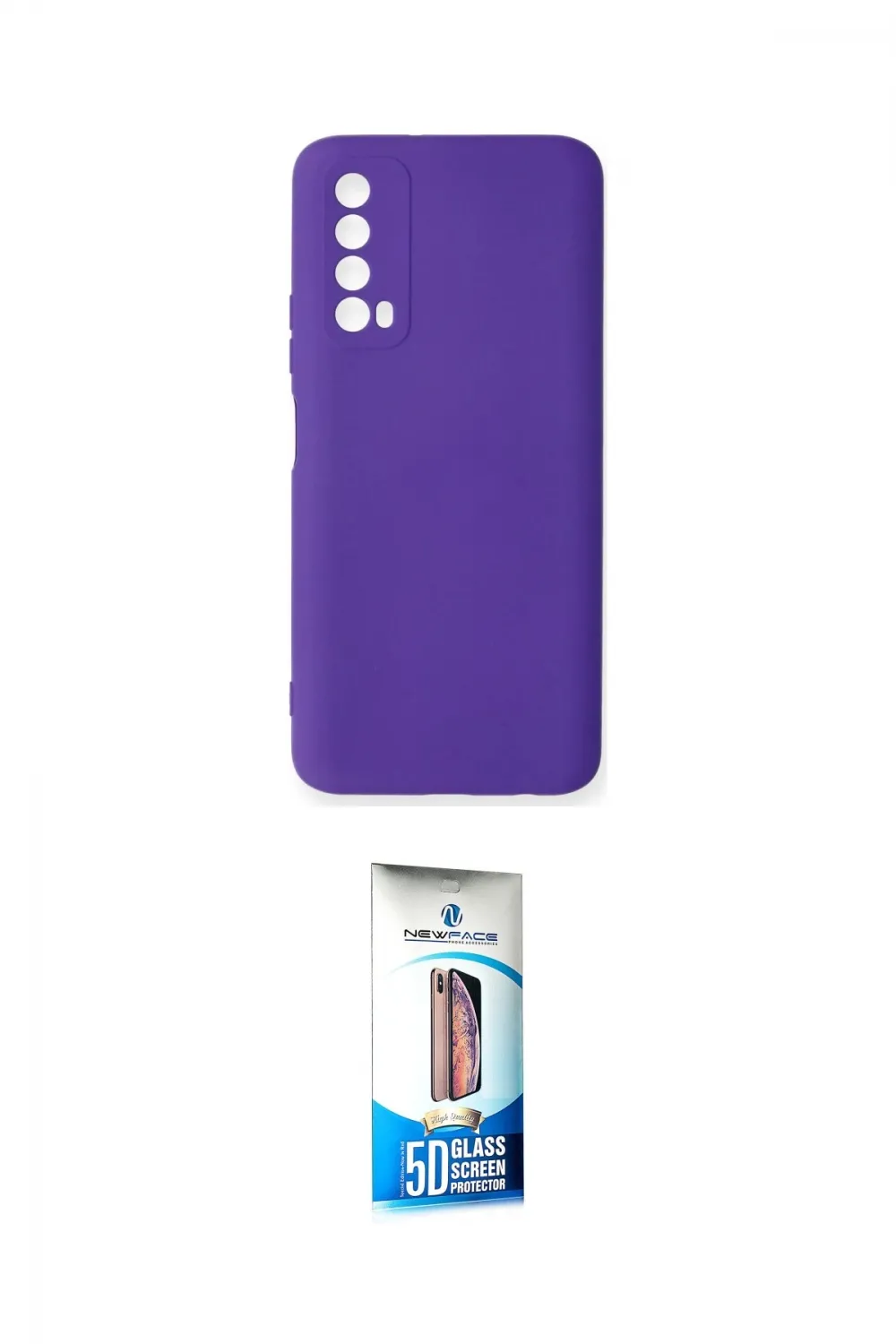 ieg™ P Smart 2021 Kılıf Ahenk Serisi - Siyah 5D Eko Cam Ekran Koruyucu