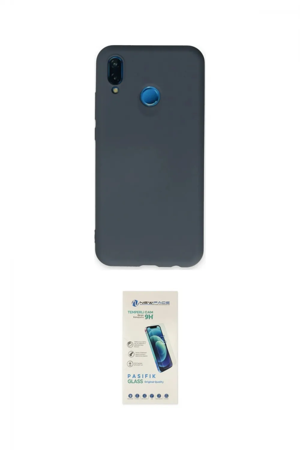 ieg™ P20 Lite Kılıf Ahenk Serisi - Şeffaf Pasifik Cam Ekran Koruyucu