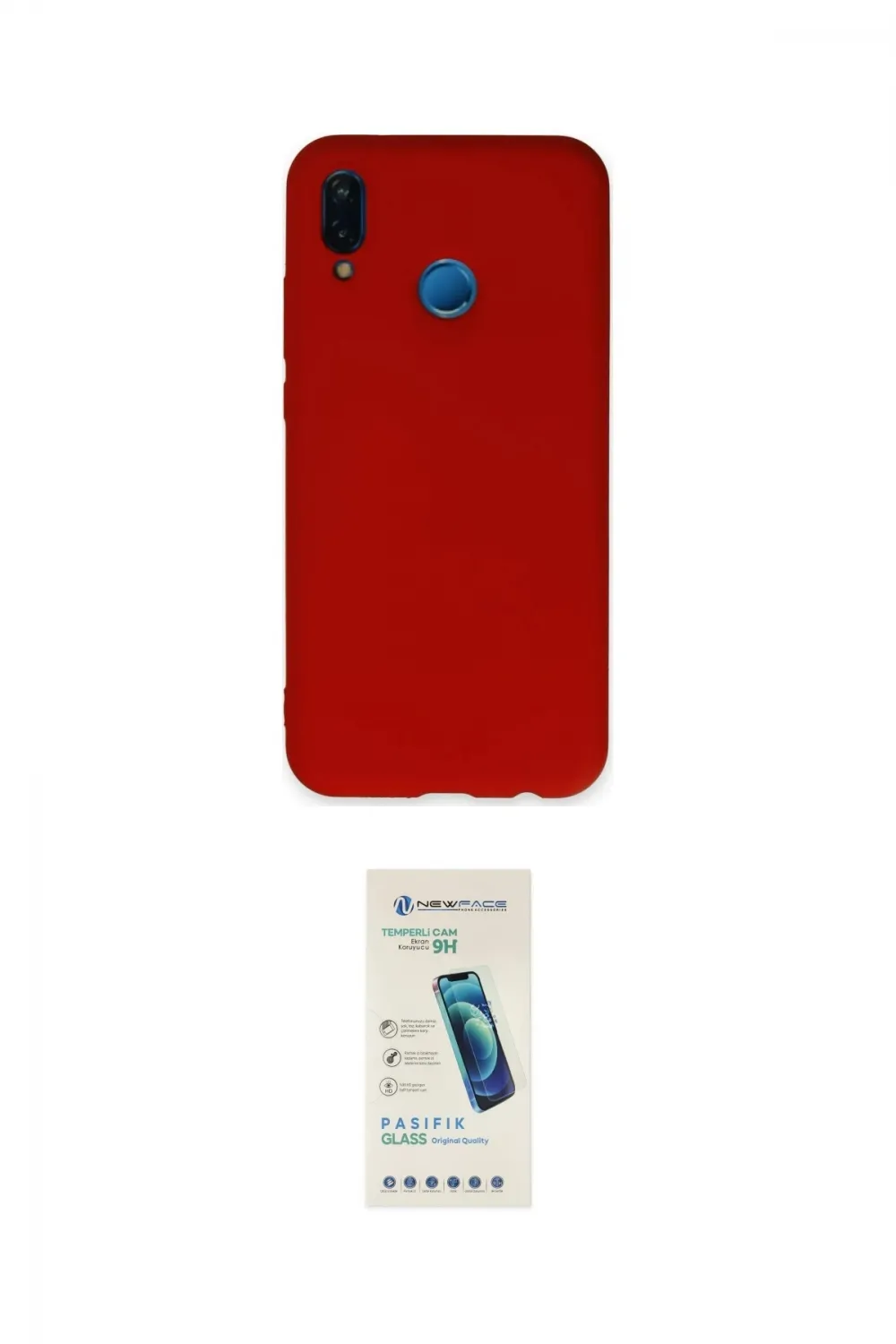 ieg™ P20 Lite Kılıf Ahenk Serisi - Şeffaf Pasifik Cam Ekran Koruyucu