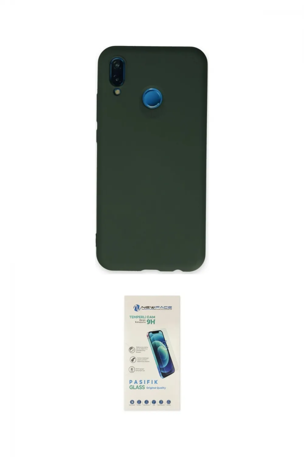 ieg™ P20 Lite Kılıf Ahenk Serisi - Şeffaf Pasifik Cam Ekran Koruyucu