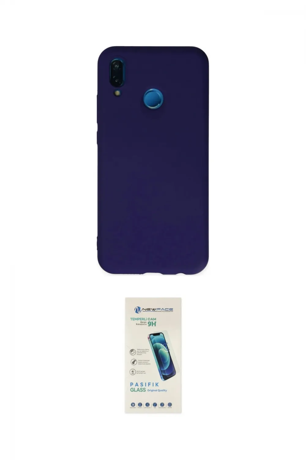 ieg™ P20 Lite Kılıf Ahenk Serisi - Şeffaf Pasifik Cam Ekran Koruyucu