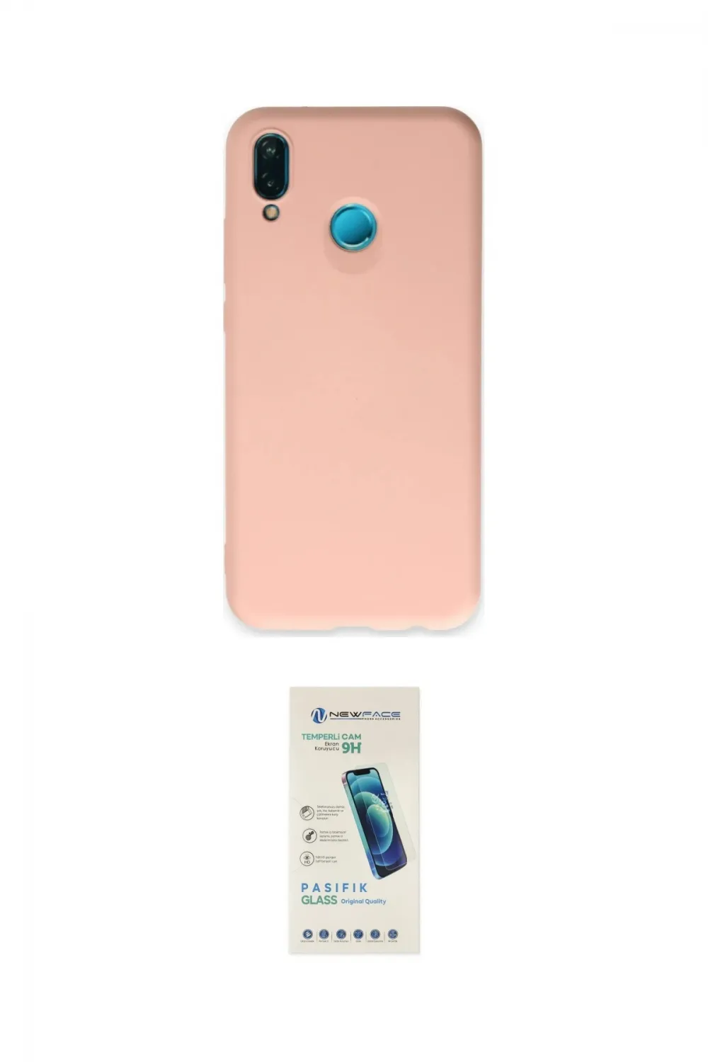 ieg™ P20 Lite Kılıf Ahenk Serisi - Şeffaf Pasifik Cam Ekran Koruyucu