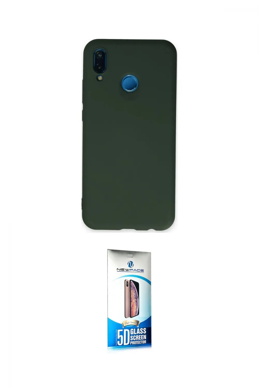 ieg™ P20 Lite Kılıf Ahenk Serisi - Siyah 5D Eko Cam Ekran Koruyucu