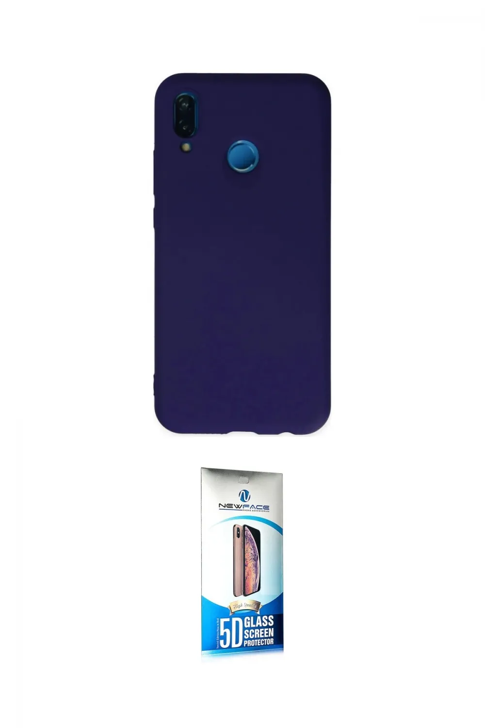 ieg™ P20 Lite Kılıf Ahenk Serisi - Siyah 5D Eko Cam Ekran Koruyucu
