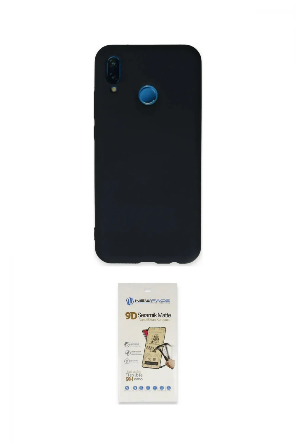 ieg™ P20 Lite Kılıf Ahenk Serisi - Siyah Mat Seramik Nano Ekran Koruyucu