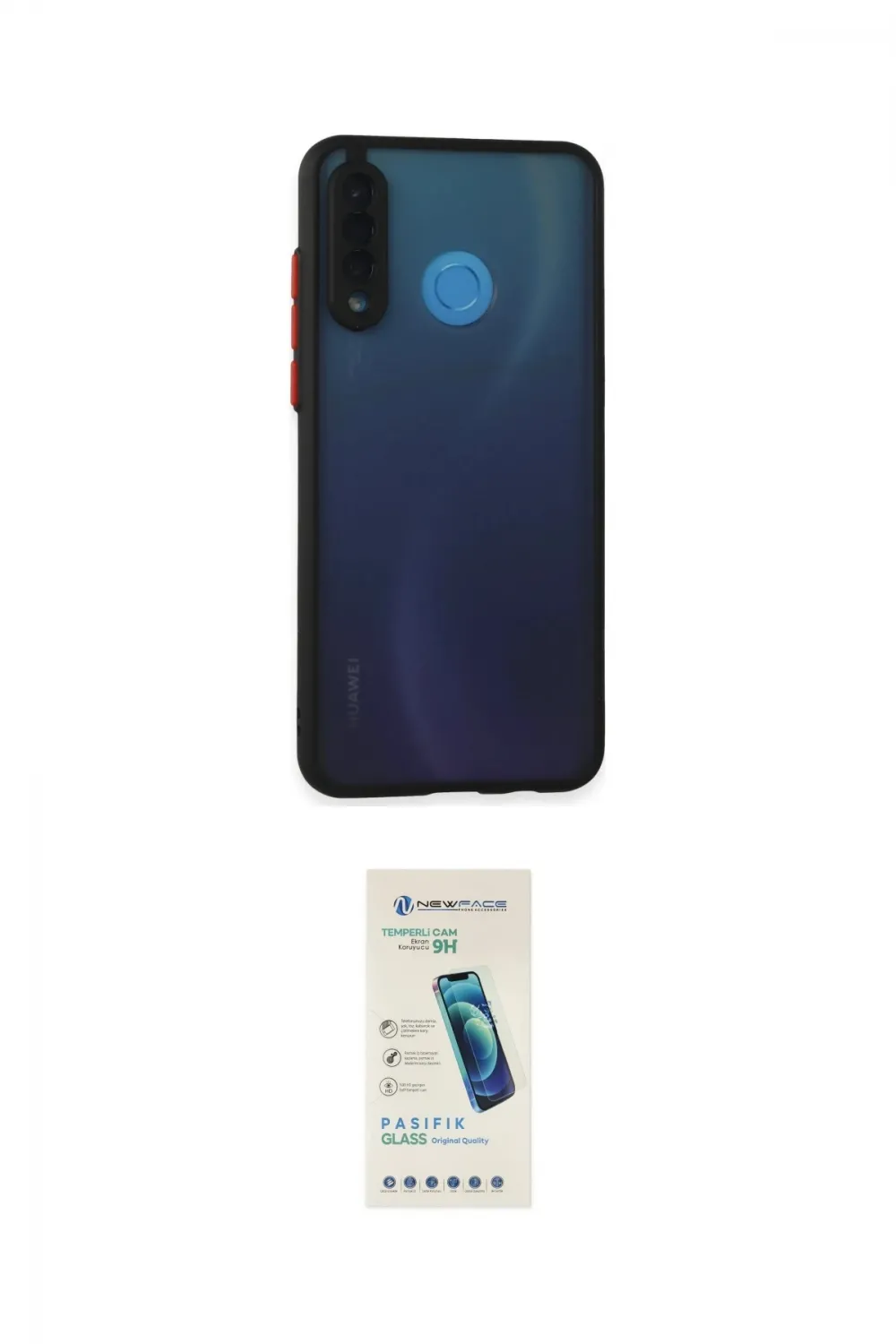 ieg™ P30 Lite Kılıf Ahenk Çizgi Serisi - Şeffaf Pasifik Cam Ekran Koruyucu