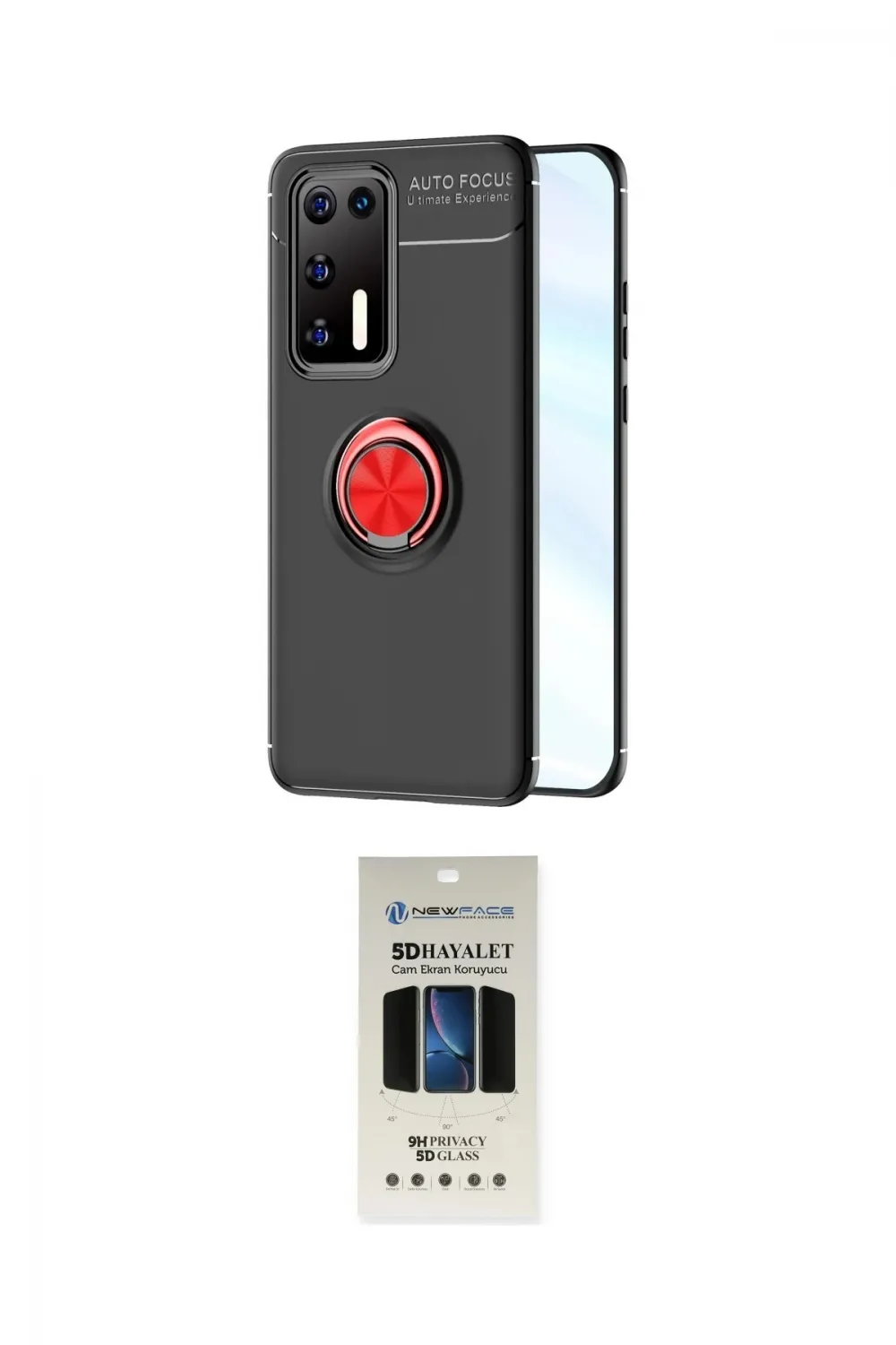 ieg™ P40 Kılıf Yankı Form Prime - Siyah 5D Hayalet Cam Ekran Koruyucu