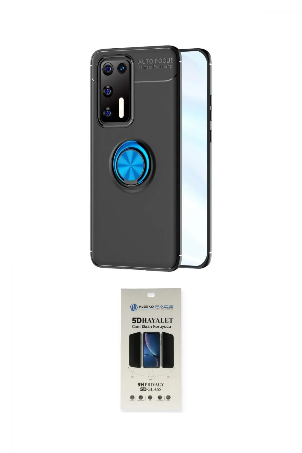 ieg™ P40 Kılıf Yankı Form Prime - Siyah 5D Hayalet Cam Ekran Koruyucu