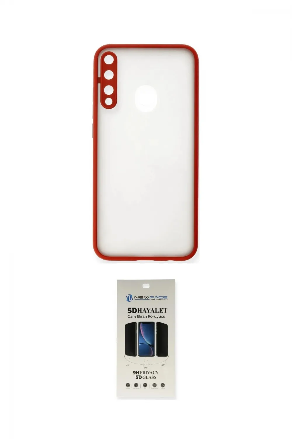 ieg™ P40 Lite E Kılıf Ahenk Çizgi Serisi - Siyah 5D Hayalet Cam Ekran Koruyucu