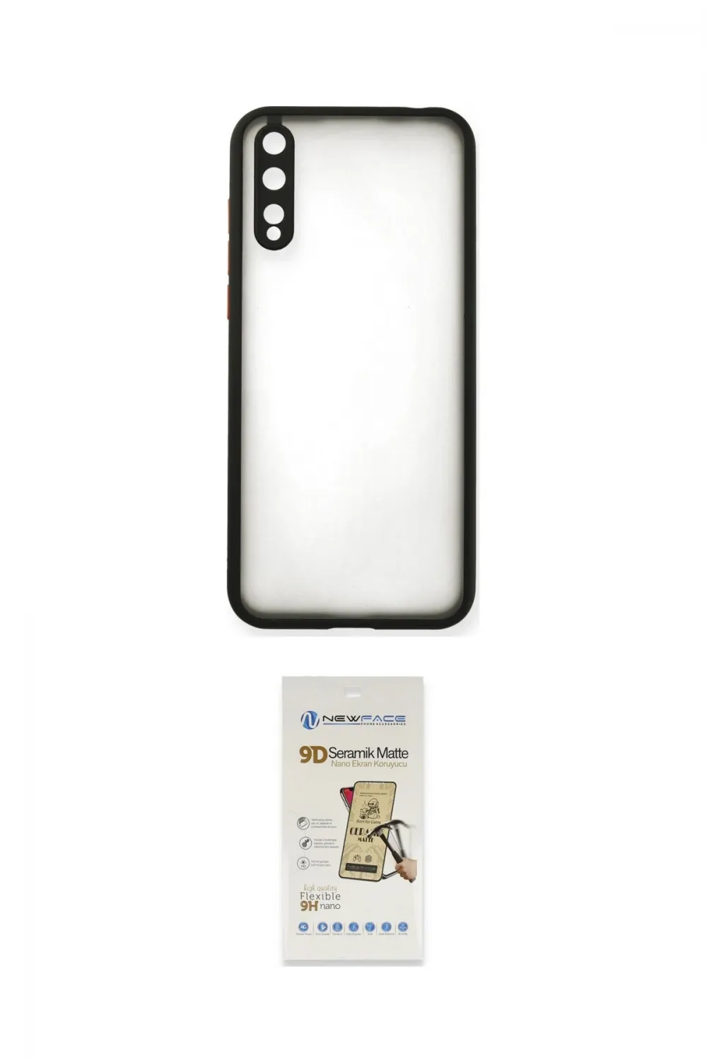 ieg™ P40 Lite E Kılıf Ahenk Çizgi Serisi - Siyah Mat Seramik Nano Ekran Koruyucu