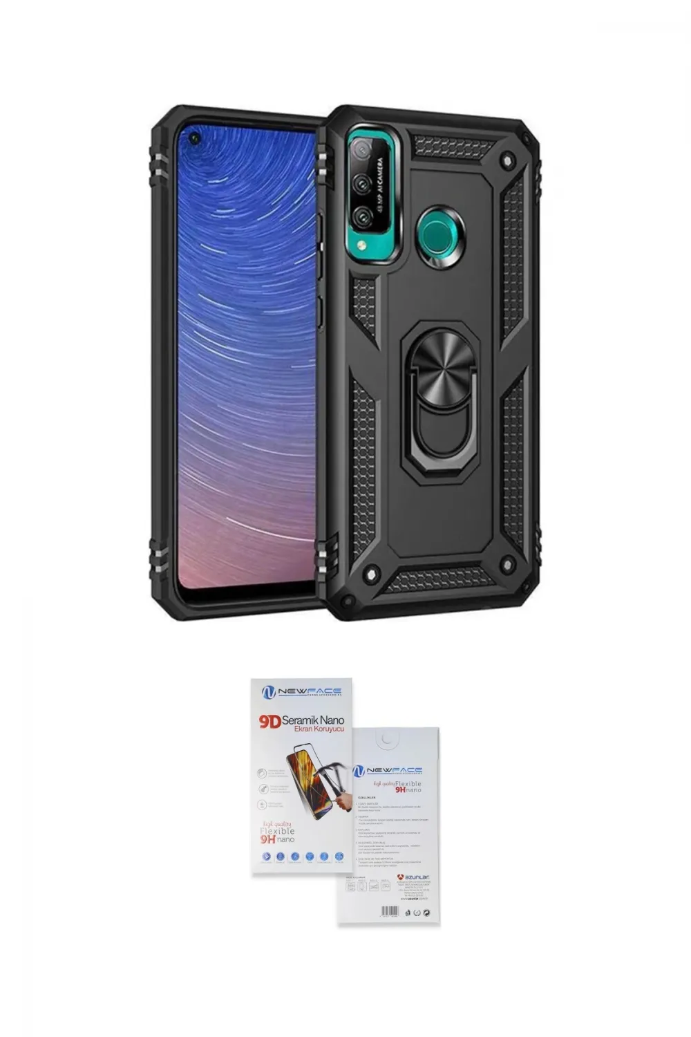 ieg™ P40 Lite E Kılıf Ahenk Klasik Koleksiyonu - Siyah Seramik Nano Ekran Koruyucu