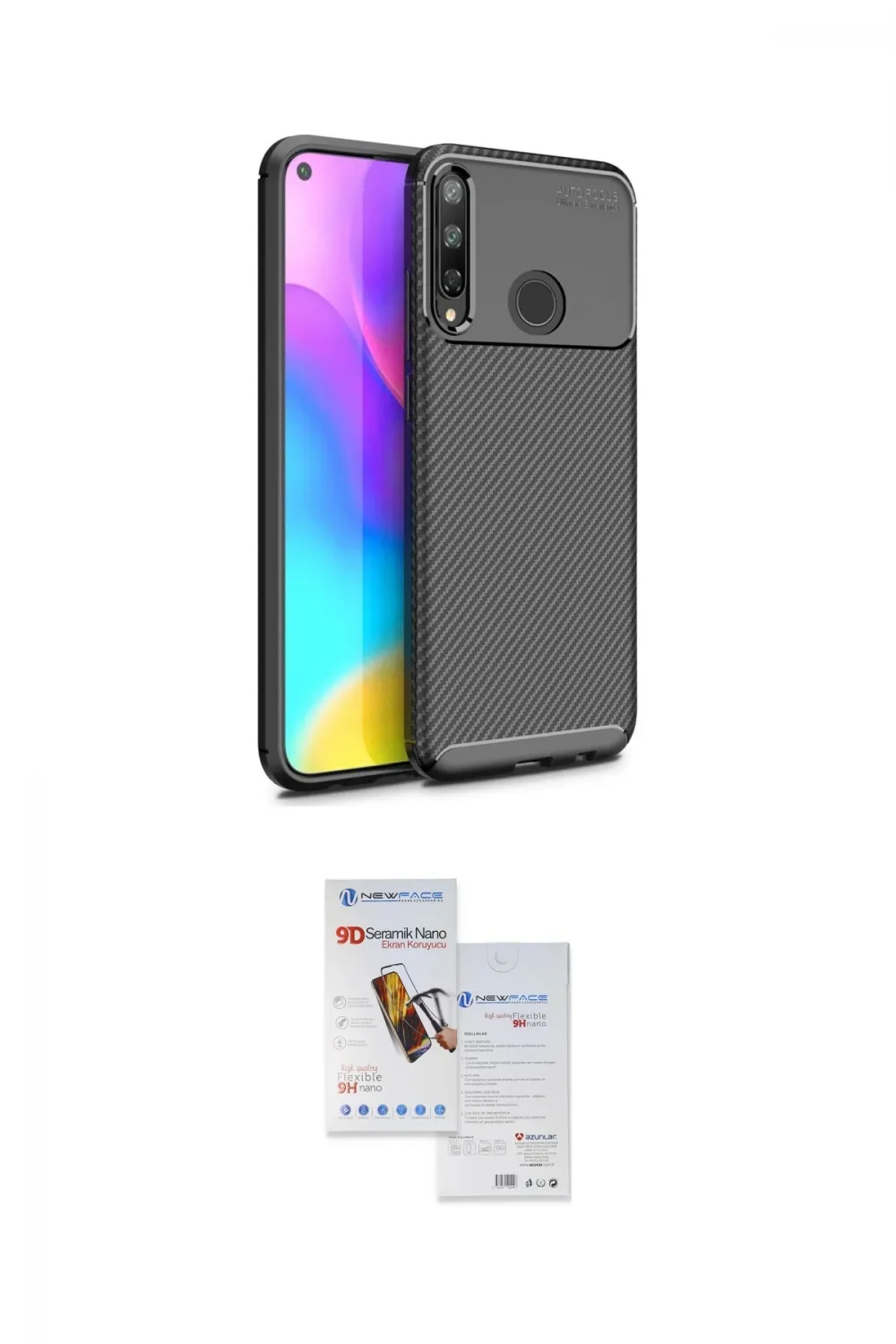 ieg™ P40 Lite E Kılıf Eksen Form Prime - Siyah Seramik Nano Ekran Koruyucu
