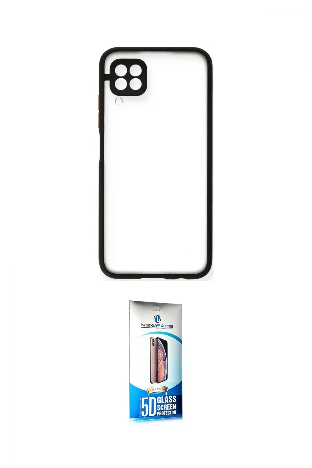 ieg™ P40 Lite Kılıf Ahenk Çizgi Serisi - Siyah 5D Eko Cam Ekran Koruyucu
