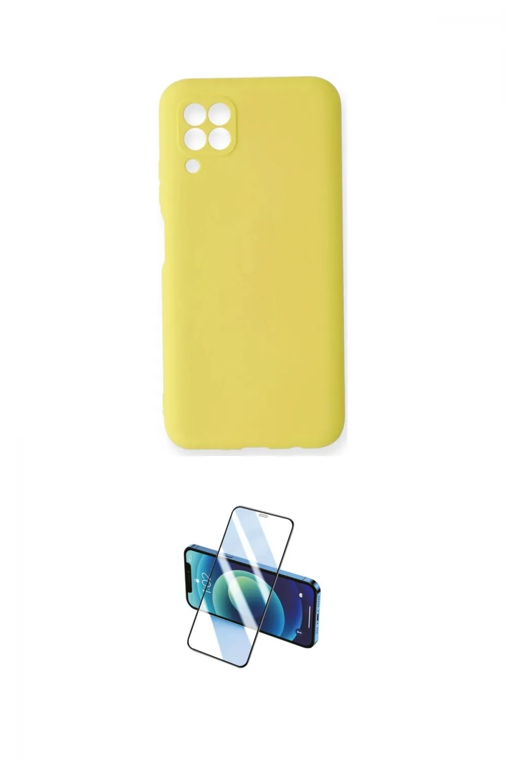 ieg™ P40 Lite Kılıf Ahenk Serisi - Siyah 3D Antistatik Cam Ekran Koruyucu