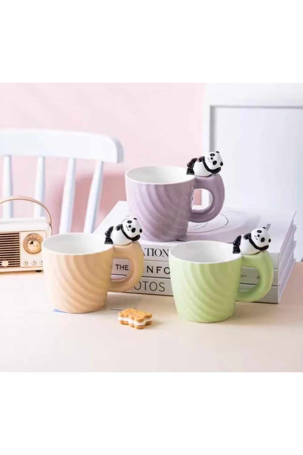 Panda Motifli Seramik Kupa Bardak