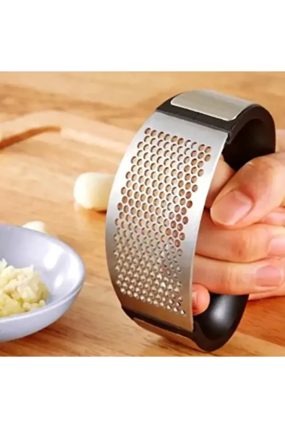 Paslanmaz Çelik Ergonomik Sarımsak Ezici Pres ve Doğrayıcı