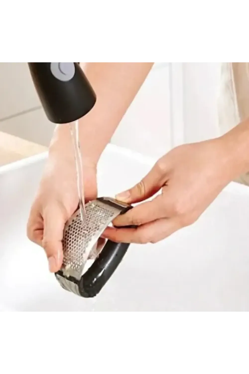 Paslanmaz Çelik Ergonomik Sarımsak Ezici Pres ve Doğrayıcı