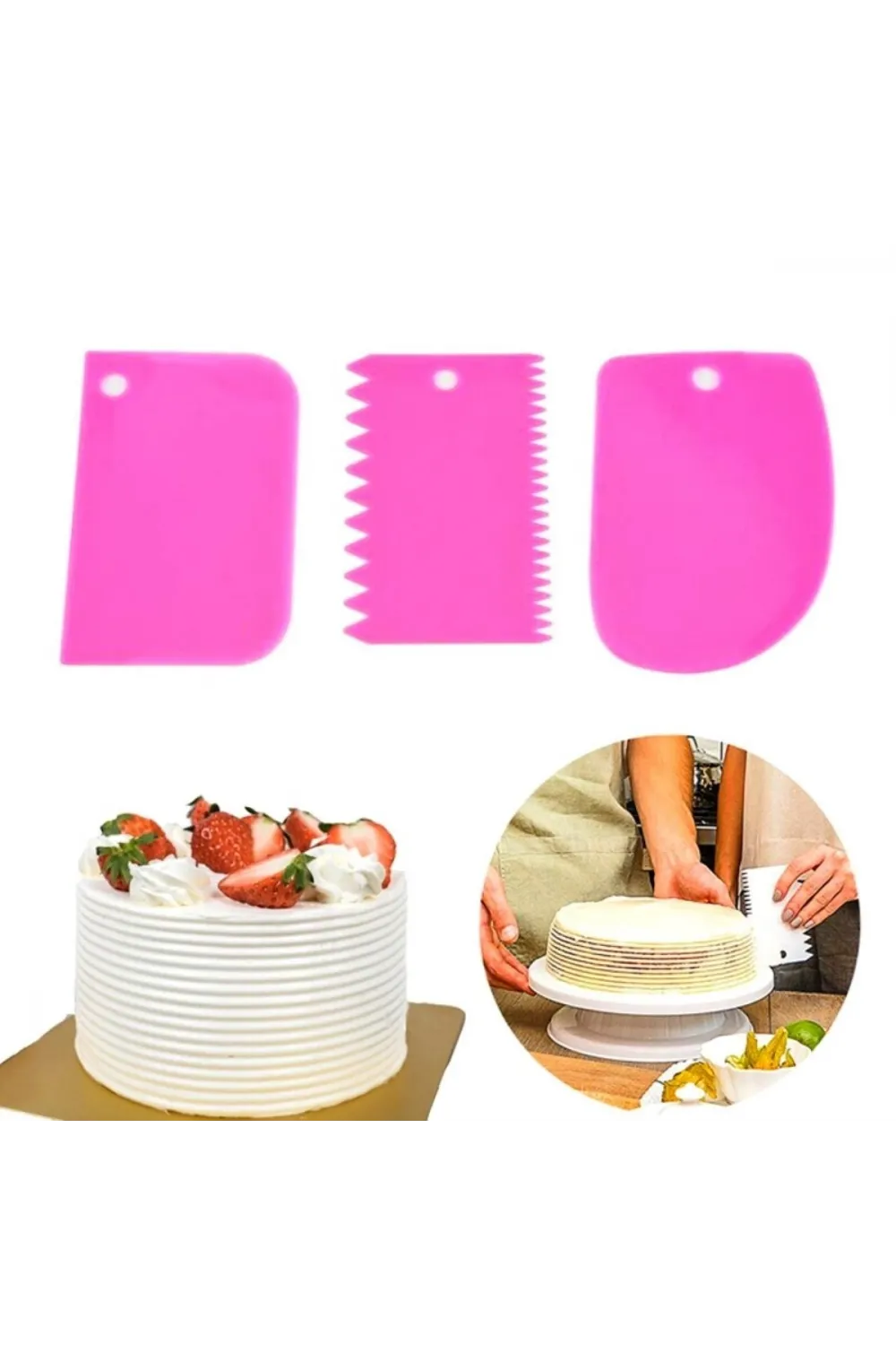 Pasta Hamur Şekillendirici Spatula Kesici Kazıyıcı Dekoratör Set