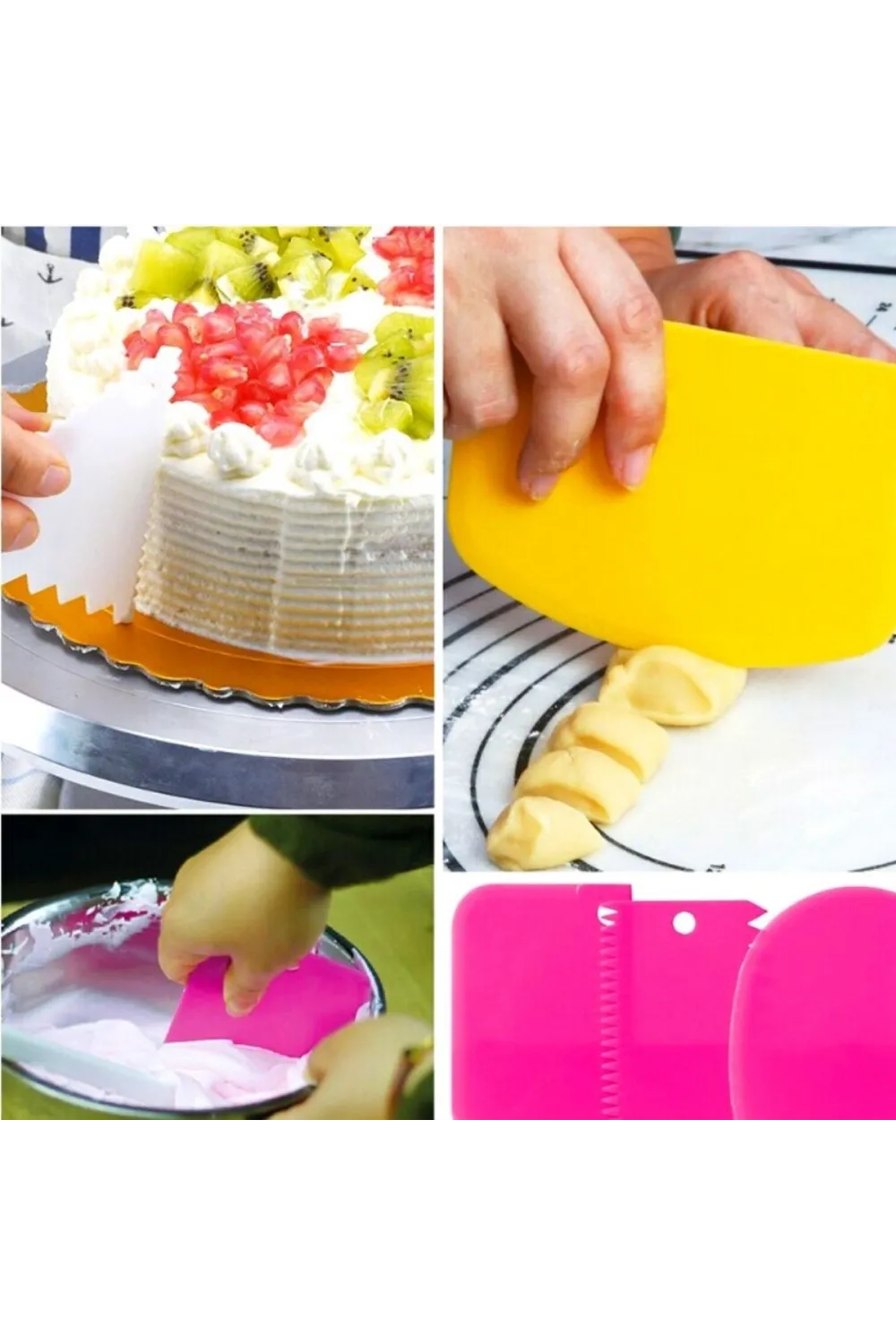 Pasta Hamur Şekillendirici Spatula Kesici Kazıyıcı Dekoratör Set