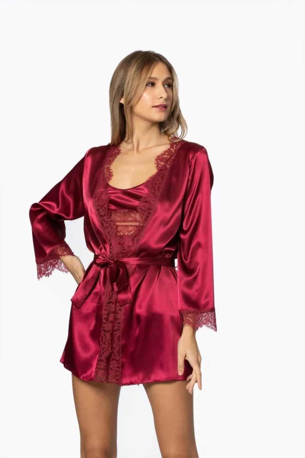 ieg™ Pierre Cardin 2490 Bayan Sabahlıklı Saten Şort Takım