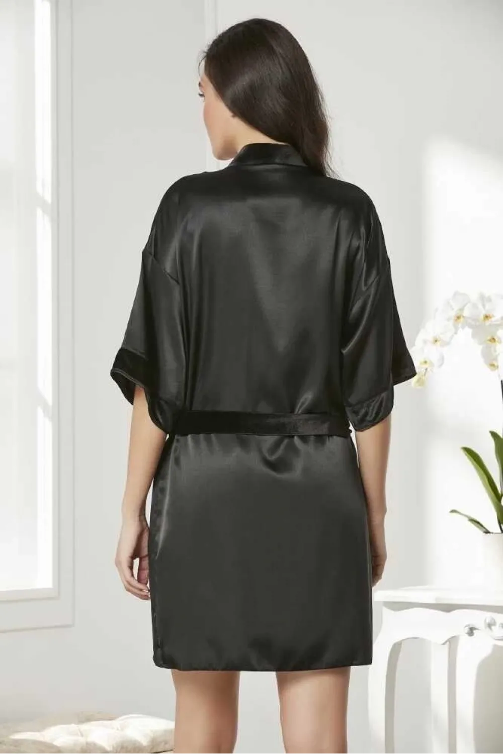 ieg™ Pierre Cardin 4045 Kadife Saten Dantelli Gecelik ve Sabahlık Takımı