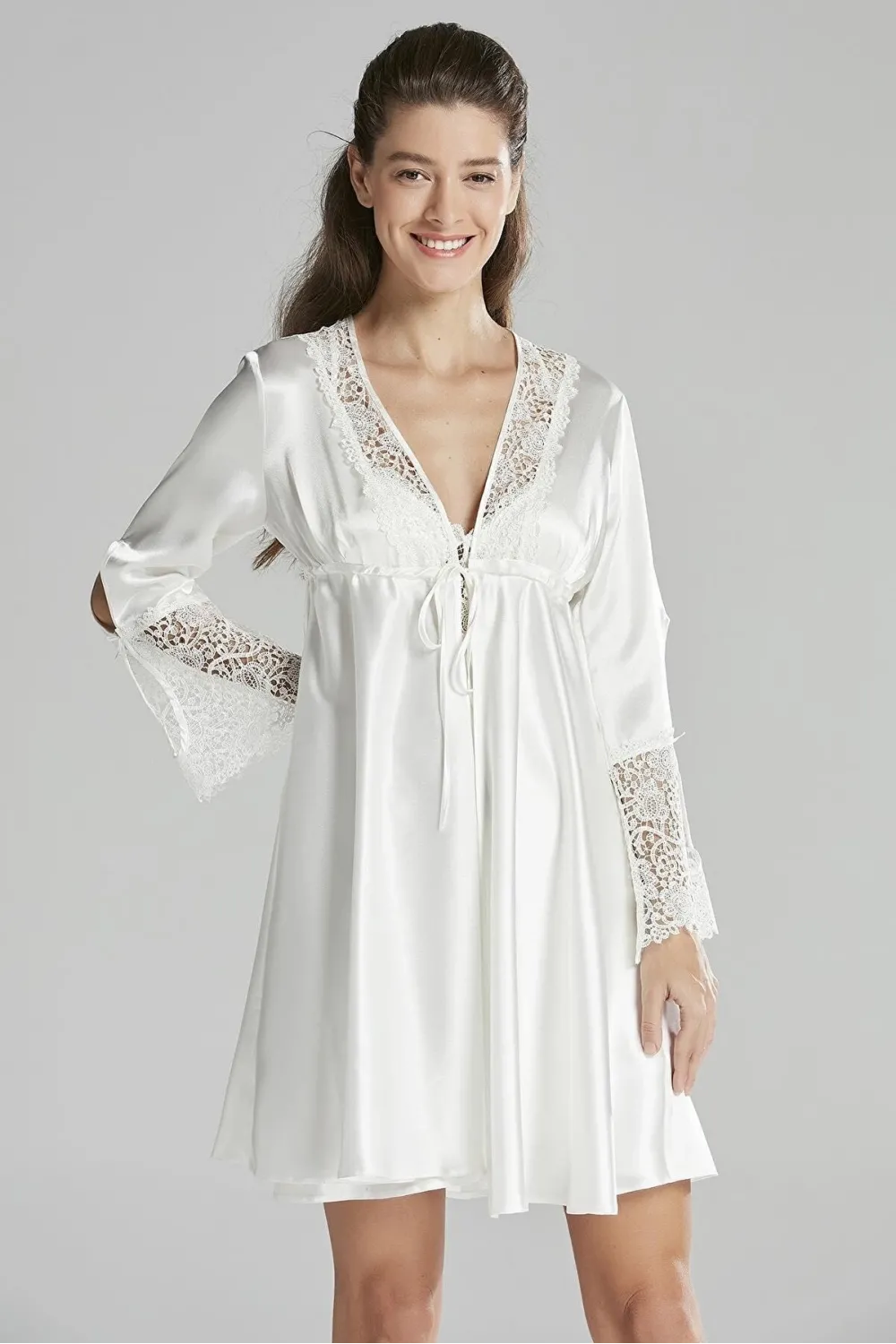 ieg™ Pierre Cardin 6625 Kısa Gecelikli 6lı İpek Set