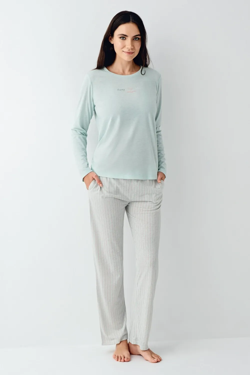 ieg™ Pierre Cardin 9050-S Kadın Uzun Kol Pijama Takım