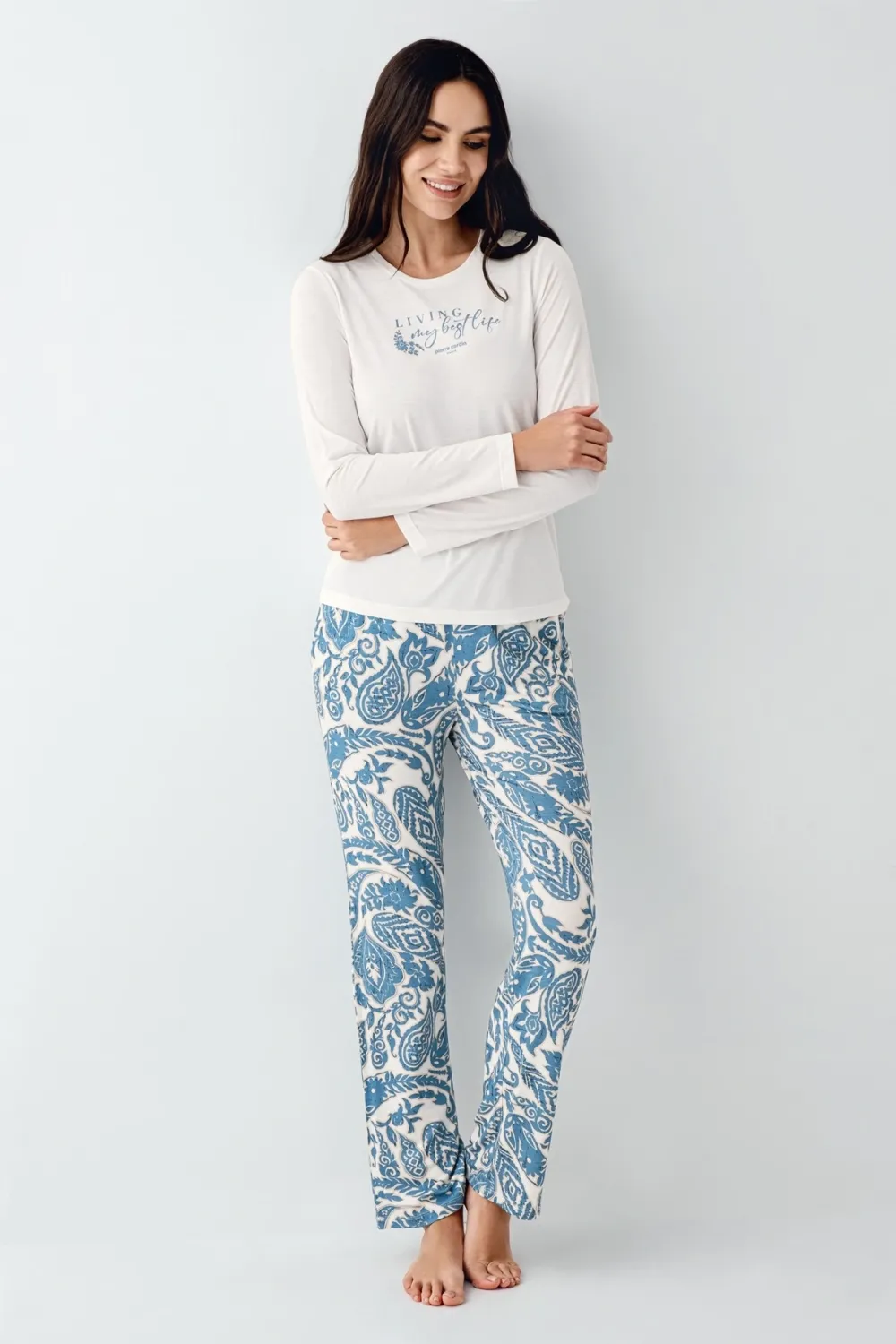 ieg™ Pierre Cardin 9074-S Kadın Uzun Kol Pijama Takım